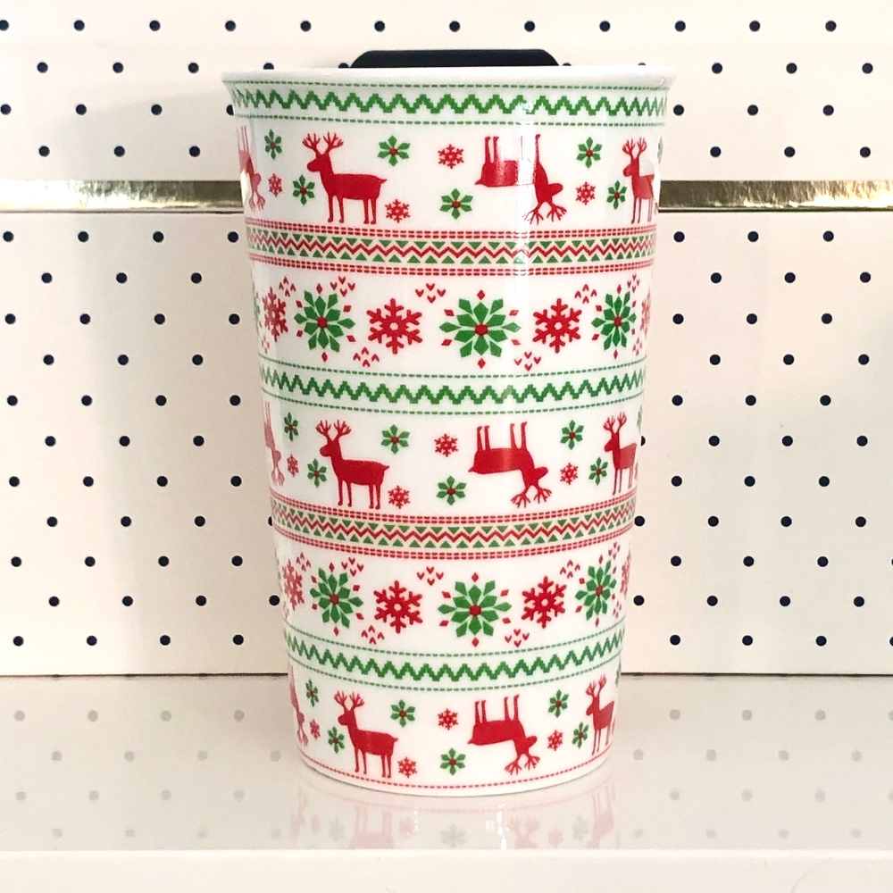 HOLIDAY CERAMIC TRAVEL MUG